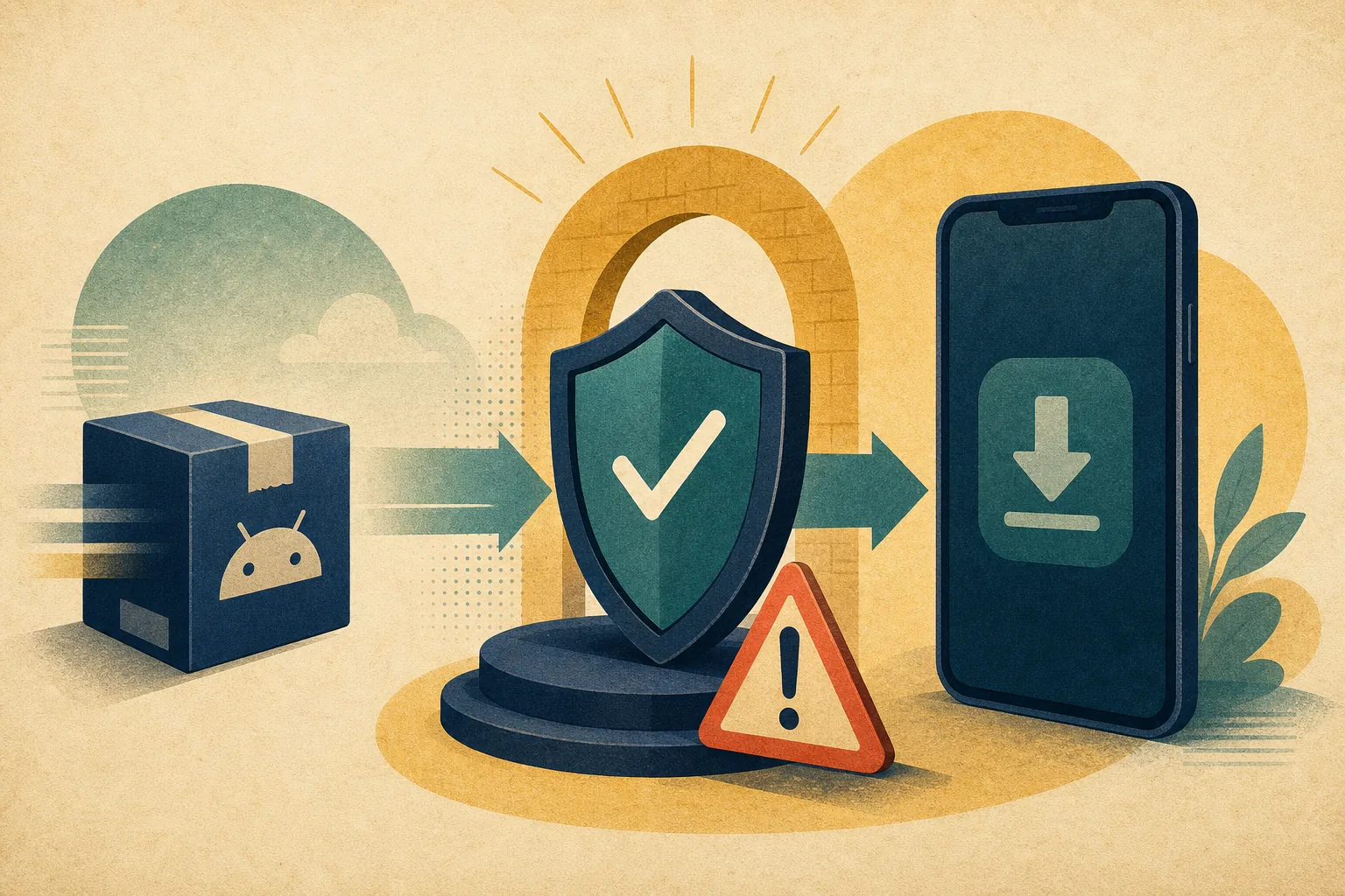 Pacote de instalação sendo verificado antes de chegar ao celular